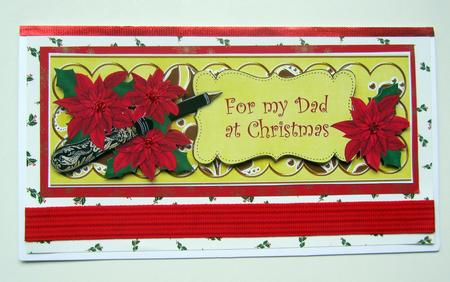 Red Lemon Poinsettia for My Dad Xlarge Dl Decoupage Topper by Janice Saunders