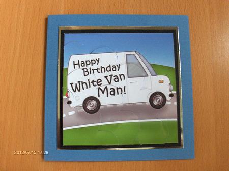 Happy Birthday Mr Van Man - Shell Edged Corner side stacker by Janice Thomson