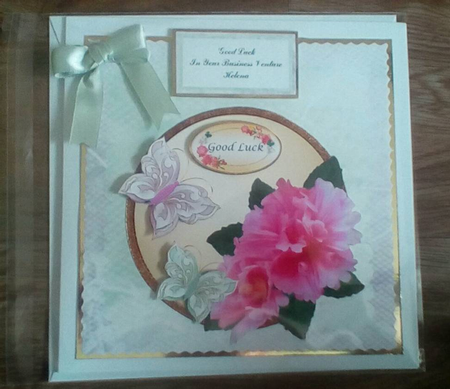 Round Topper with Flowers & Butterflies by Janice Wheeler