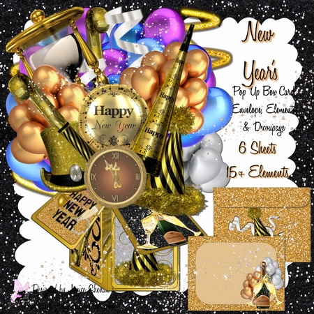 Black and Gold New Years Party Favors by JANICE SHEHAN