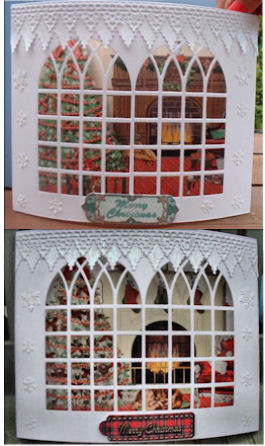 Two Christmas Fireplace Scenes by Diamond Crafts