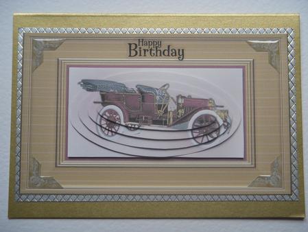 Vintage Car Pyramid Card Front by Jayne Brough