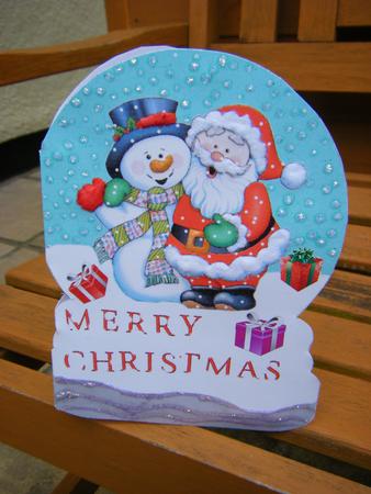 Christmas Santa in the Snow Shaped Card by Jayne Francis