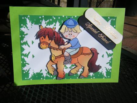 Little Boy on a Pony, A4 Topper by Jayne Francis