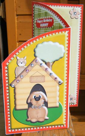 Cat on a Doghouse Roof Cascade Card by Jayne Francis