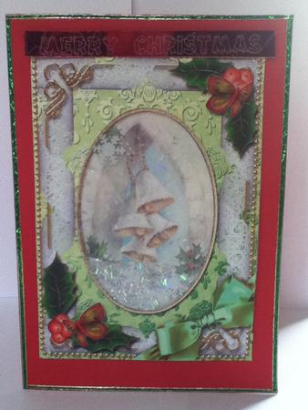 Snow Bells Holly 7x5in Card Picture and Shaker Frame by Jayne Francis
