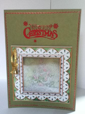 Christmas Tree 5in Anglaise Frame Card Front by Jayne Francis