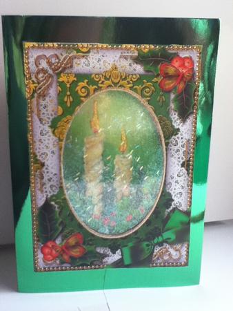 Candle Duo Holly 7x5in Card Picture and Shaker Frame by Jayne Francis
