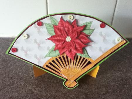 Poinsettia Fan & Stand by Jayne Francis