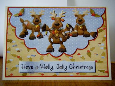 Holly Jolly Christmas Envelope Card by Jayne Francis