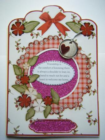 Christmas Flowers Scallop Top Card Fronts in Red and Green by Jayne Francis