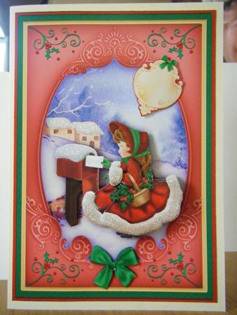 Vintage Girl & Postbox Topper & Decoupage by Jayne Francis