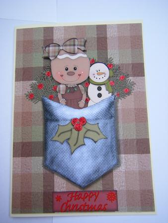 Cute Gingerbread & Snowman Pocket by Jayne Francis
