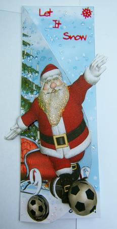 Teardrop Santa Football Greeting Card Fronts by Jayne Francis