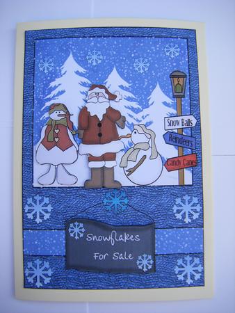 Santa and Friends Card Front by Jayne Francis