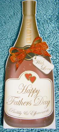 Large Dl Fathers Day Champagne Bottle Shaped Card by Jayne Francis