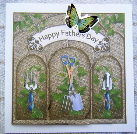Gardening Fathers Day Shell Edged Corner Side Stacker by Jayne Francis