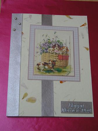 Vintage Puppies in Flower Basket Pyramid by Jayne Morley