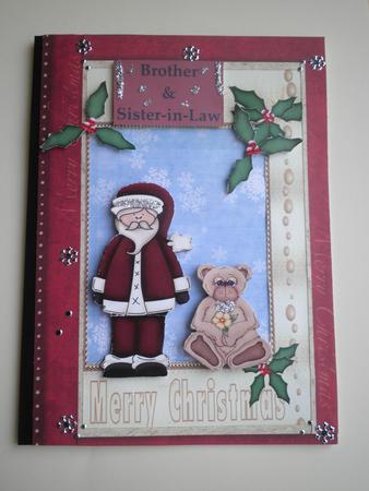 Leave in or Cut Out Window Santa and a Care Bear Merry Chri by Jayne Morley