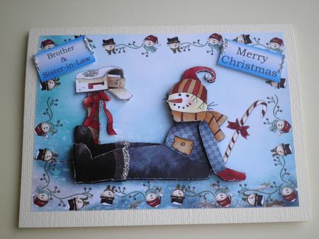 Snowman Scene with Decoupage by Jayne Morley