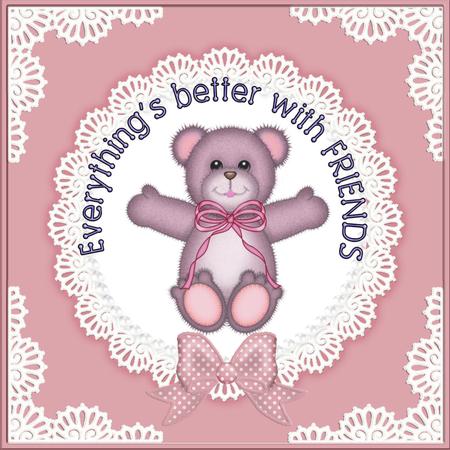 8 x 8 Pearls and Lace Card Front by Jayne Smith