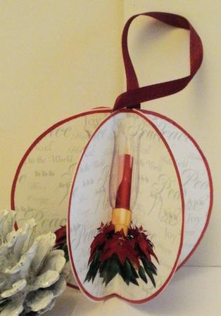 Xmas Candle Christmas Bauble Ornament by Jayne Smith