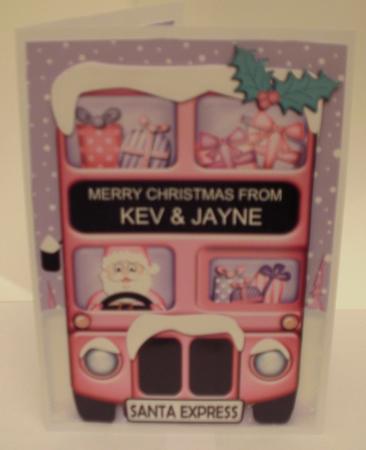 Xmas Santa Express Kev & Jayne A5 3D Decoupage by Jayne Smith