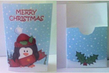 Xmas Penguin's Cracker Lottery Wallet Card by Jayne Smith