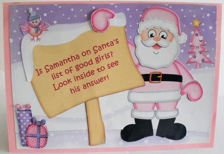 Xmas Santa's Sign A5 Quick Card 3D Decoupage by Jayne Smith
