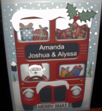 Xmas Santa Express Amanda, Joshua & Alyssa A5 3D Decoupage by Jayne Smith