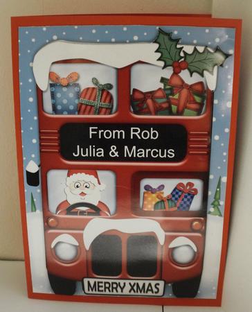 Xmas Santa Express Rob, Julia & Marcus A5 3D Decoupage by Jayne Smith