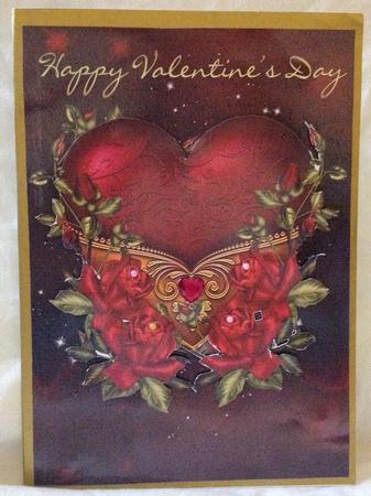 Valentine's Day Card with Heart and Roses by Jayne Smith