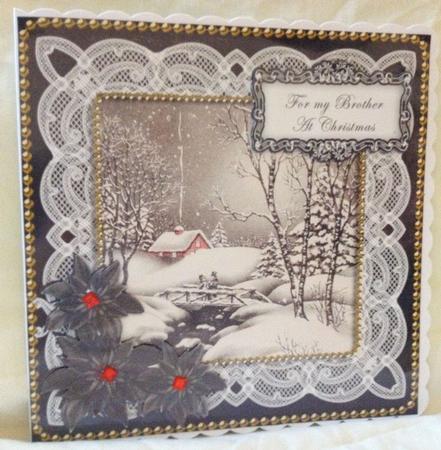Winter Walk Brother at Christmas 8in Sentiment Topper by Jayne Smith