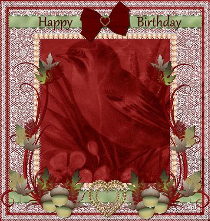 Dark Red Bird Duo A4 Backing Paper by Jayne Smith