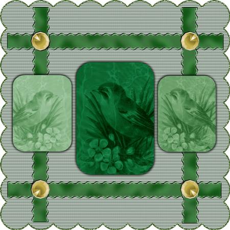 Dark Green Bird Duo A4 Backing Paper by Jayne Smith