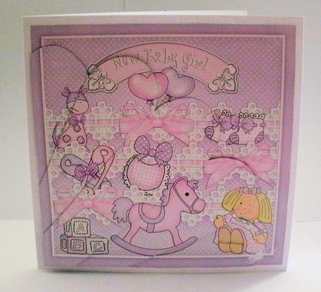 New Baby Girl Fan Pyramage Topper by Jayne Smith