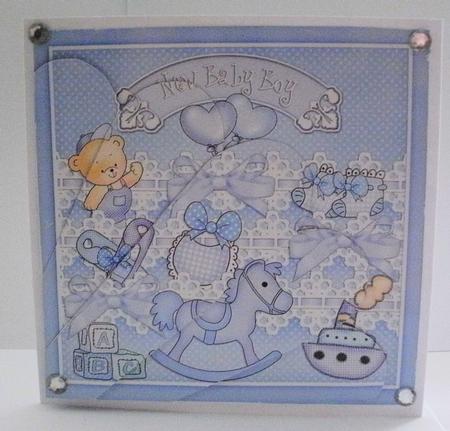 New Baby Boy Fan Pyramage Topper by Jayne Smith