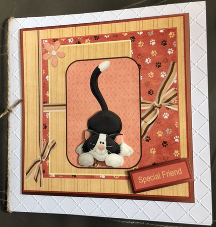 Playful Cat Card with Decoupage by Jayne Taplin