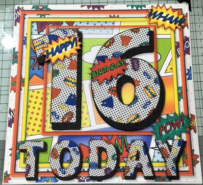 16 Today Comic Book Birthday Square 8x8 Mini Kit by Jayne Taplin