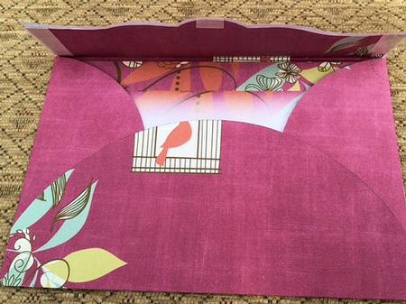 Birdcage Cerise 7x5inch Landscape Card & Envelope Mini Kit by Jayne Taplin