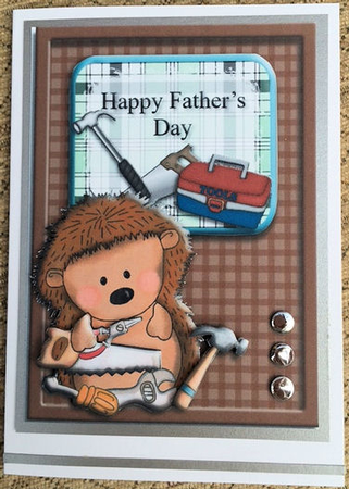 Hedgehog Fathers Day Card Topper by Jayne Taplin