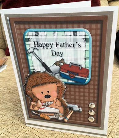 Hedgehog Fathers Day Card Topper by Jayne Taplin