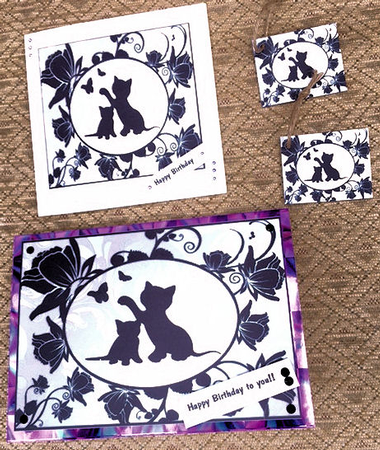 Card Topper Cute playing Kittens by Jayne Taplin
