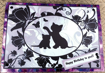 Card Topper Cute playing Kittens by Jayne Taplin