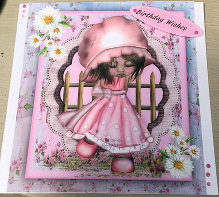 Girl In Pink with Daisys  by Jayne Taplin