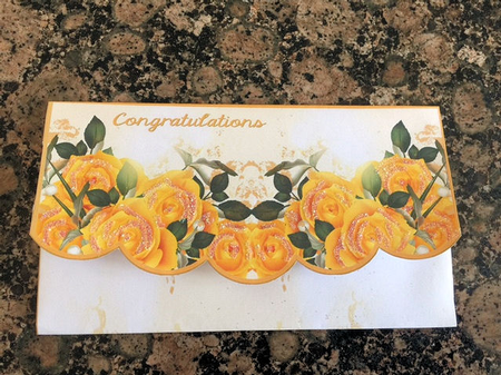 Golden Roses -  Envelope Money/Voucher Wallet - Congratulations by Jayne Taplin
