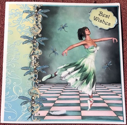 The Dragonfly Ballerina 8x8 by Jayne Taplin