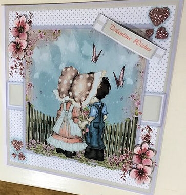 true love, in pretty heart frame with butterflies A5 Insert by Jayne Taplin