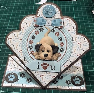 I Love You Cute Doggy Diamond top Spring Card by Jayne Taplin