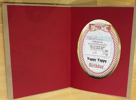 Beware Dog Kisses Birthday Oval Plate and Stand Card by Jayne Taplin
